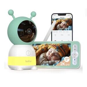 BOIFUN 2K 5" Baby 6T Video Baby Monitor WiFi, 360 View Camera Audio Split Screen